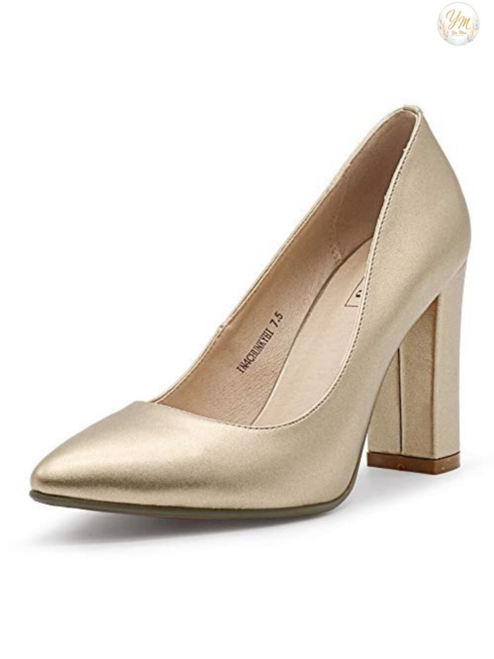 Chunky High Heels Closed Pointed Toe Pumps